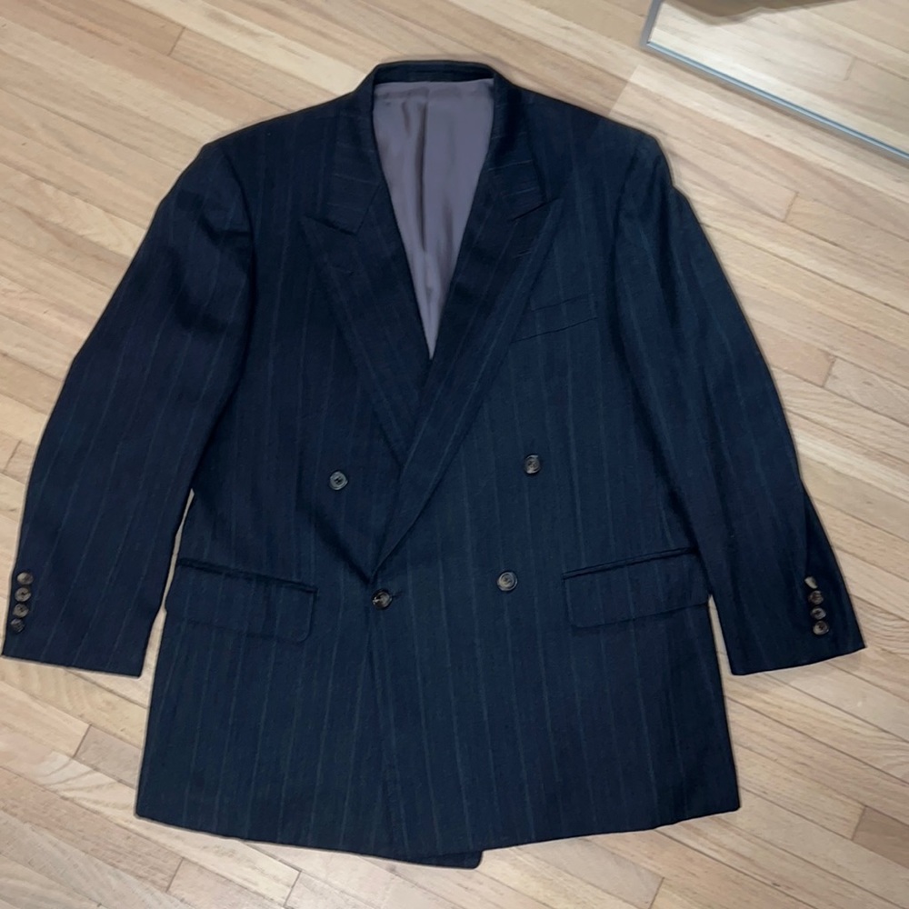 Burberry Black Pinstripe Blazer